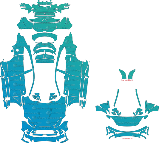 Aston Martin DBX 707 (From 2022) SUV pre-cut PPF vector template download