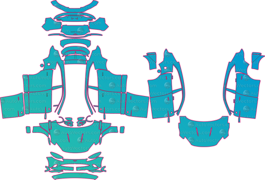 Aston Martin DBX Base (From 2020) SUV pre-cut PPF pattern layout