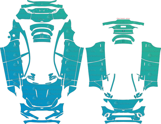 Aston Martin DBX (From 2021) SUV pre-cut PPF vector template download