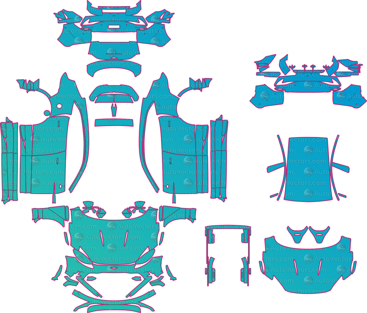 Aston Martin DBX707 (From 2025) SUV pre-cut PPF pattern layout