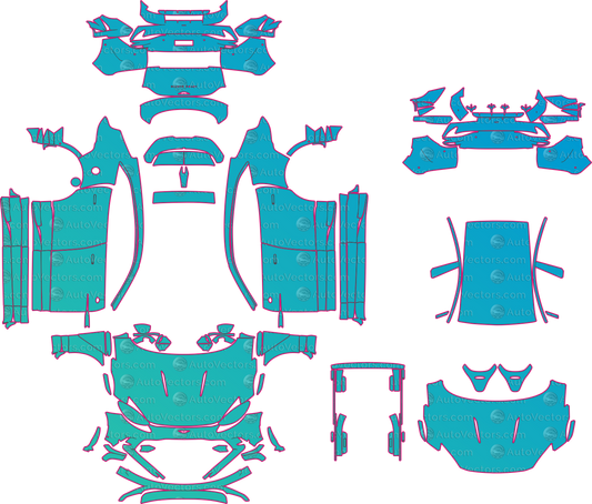 Aston Martin DBX707 (From 2025) SUV pre-cut PPF pattern layout