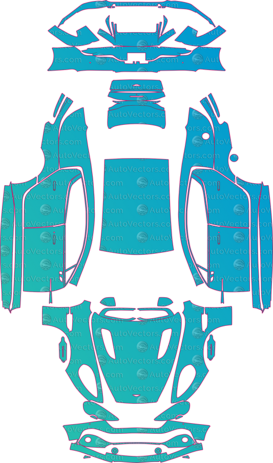 Aston Martin Rapide AMR (From 2017) Sedan pre-cut PPF pattern layout