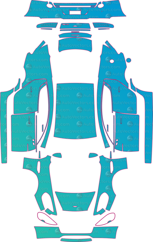 Aston Martin Rapide S (From 2013) Sedan pre-cut PPF pattern layout