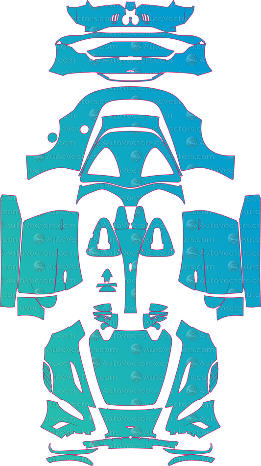 Aston Martin Speedster V12 (From 2021) pre-cut PPF pattern layout