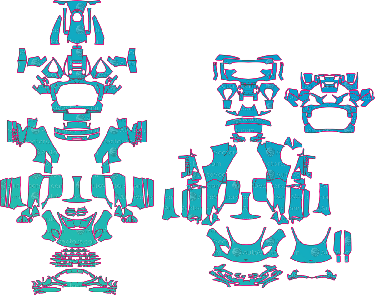 Aston Martin Valhalla Base (From 2025) Coupe pre-cut PPF pattern layout