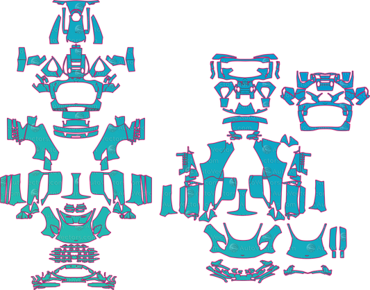 Aston Martin Valhalla Base (From 2025) Coupe pre-cut PPF pattern layout