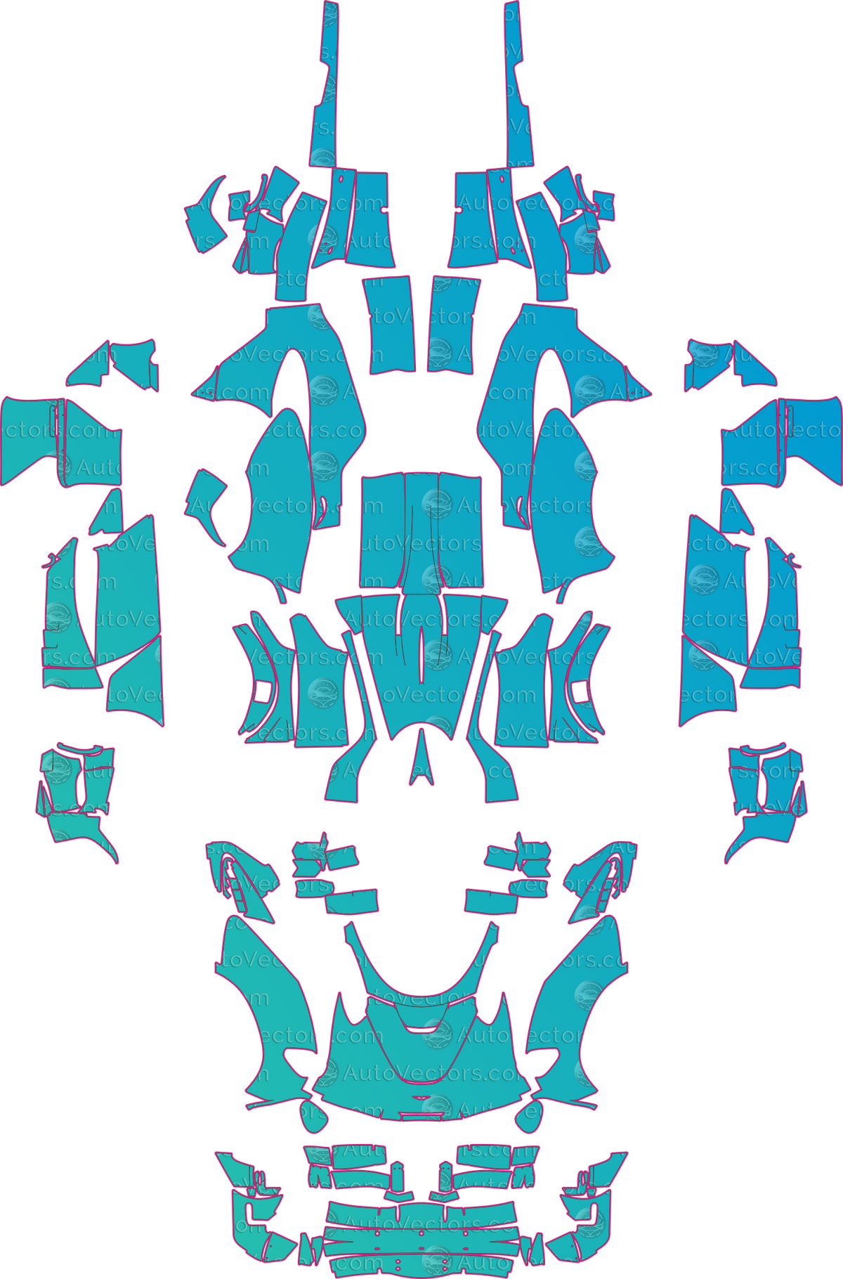 Aston Martin Valkyrie (From 2023) Coupe pre-cut PPF pattern layout