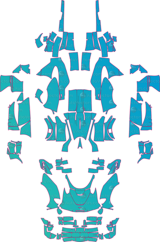 Aston Martin Valkyrie (From 2023) Coupe pre-cut PPF pattern layout