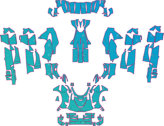 Aston Martin Valkyrie Track Pack (From 2022) Coupe pre-cut PPF pattern layout