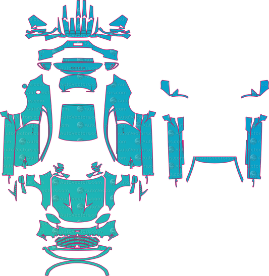 Aston Martin Vanquish (From 2025) Coupe pre-cut PPF pattern layout