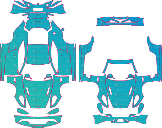 Aston Martin Vanquish Base (From 2012) Coupe pre-cut PPF pattern layout