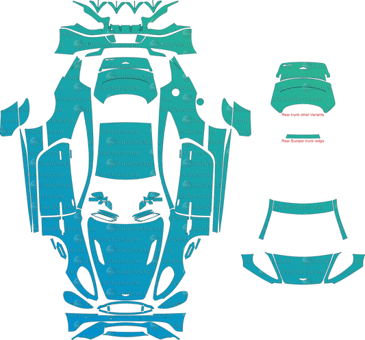 Aston Martin Vanquish Base / S (From 2018) Coupe pre-cut PPF vector template download