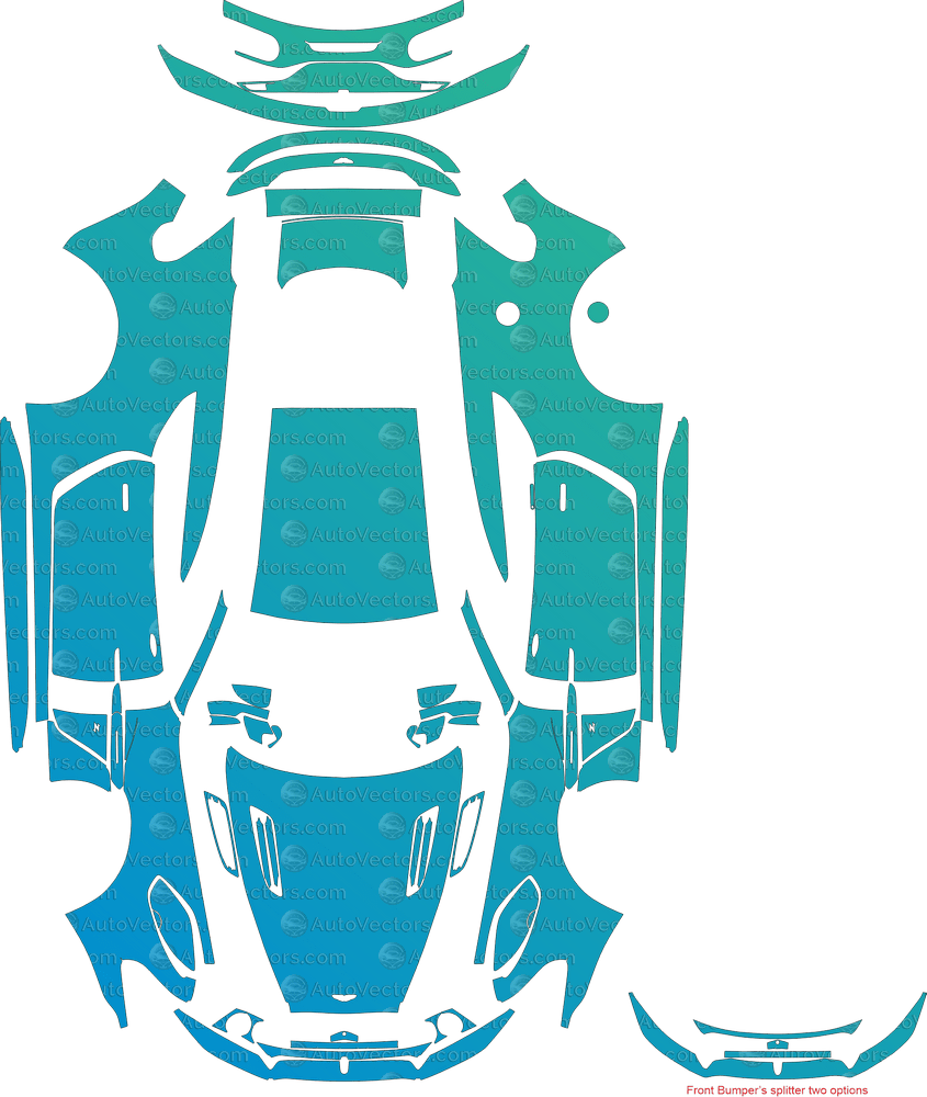 Aston Martin Vanquish Zagato (From 2017) Coupe pre-cut PPF vector template download