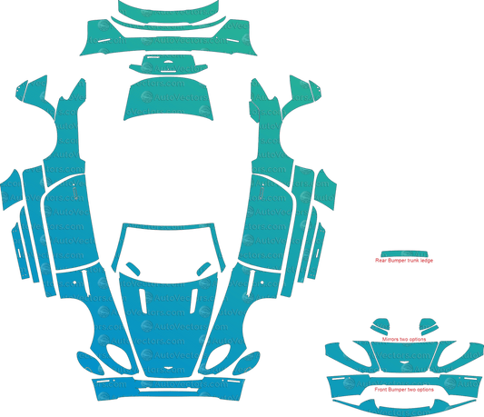 Aston Martin Vantage Base and S (2006–2017) Roadster pre-cut PPF vector template download