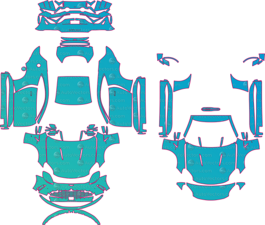 Aston Martin Vantage S (From 2026) Coupe pre-cut PPF pattern layout