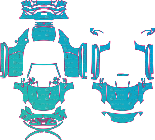 Aston Martin Vantage S (From 2026) Roadster pre-cut PPF pattern layout