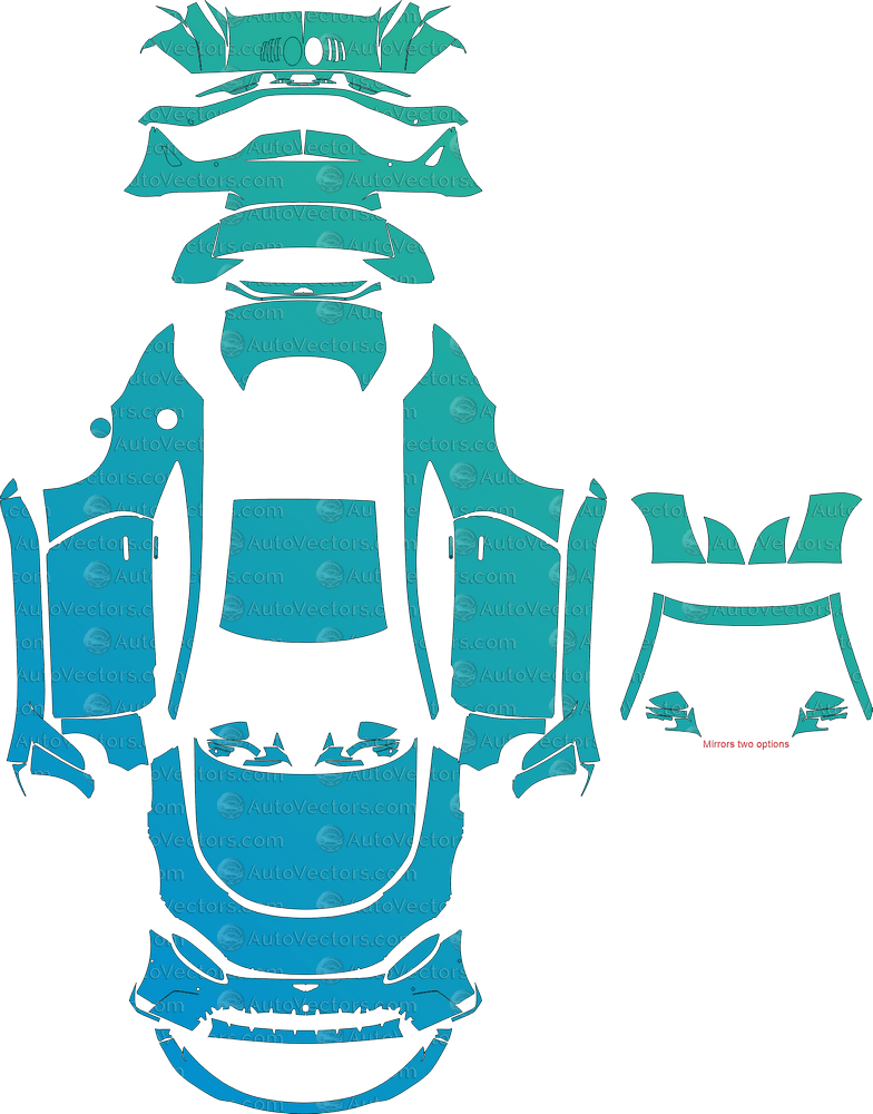 Aston Martin Vantage V12 (From 2022) Coupe pre-cut PPF vector template download