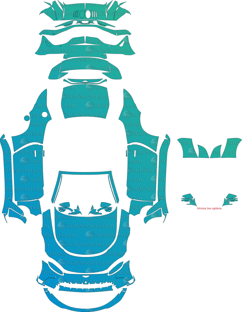 Aston Martin Vantage V12 Roadster (From 2022) Convertible pre-cut PPF vector template downloaddownload