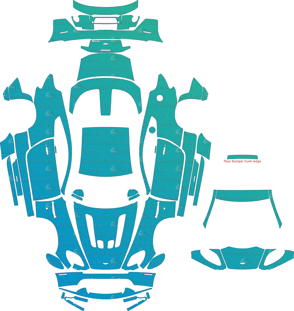 Aston Martin Vantage V12 S (2013–2017) Coupe pre-cut PPF vector template download