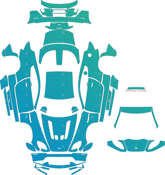 Aston Martin Vantage V12 S (2013–2017) Coupe pre-cut PPF vector template download