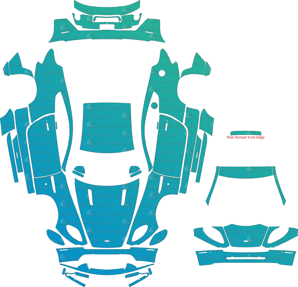 Aston Martin Vantage V8 (2016–2017) Coupe pre-cut PPF vector template download