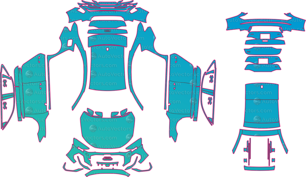 Audi A3 S-Line (From 2025) Sedan pre-cut PPF pattern layout