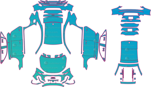 Audi A3 S-Line (From 2025) Sedan pre-cut PPF pattern layout