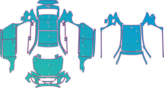 Audi A3 Sportback S-Line (From 2025) Hatchback pre-cut PPF pattern layout