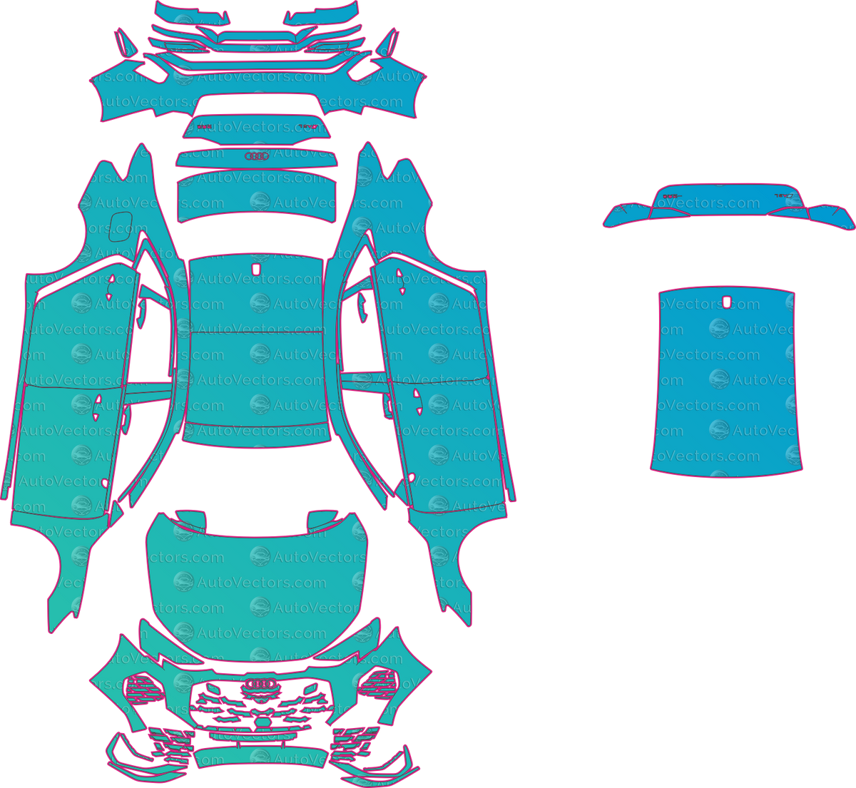 Audi A3L (From 2025) Sedan pre-cut PPF pattern layout
