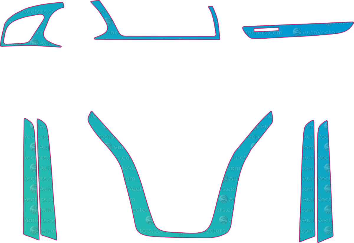 Audi A4 B8 (From 2010) Interior – interior pre-cut PPF pattern templates, instant digital download vector cut files (CDR, AI, PDF, SVG)
