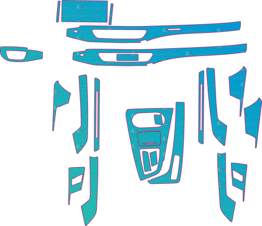 Audi A5 4-door (From 2021) Interior Pre-Cut PPF Pattern Templates – interior pre-cut PPF pattern templates, digital download vector files (CDR, AI, PDF, DXF, SVG)