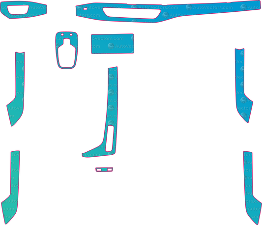 Audi A5 Base (2017-2024) Interior Pre-Cut PPF Pattern Templates – interior pre-cut PPF pattern templates, digital download vector files (CDR, AI, PDF, DXF, SVG)