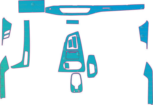 Audi A5 F5 2-door (From 2021) Interior Pre-Cut PPF Pattern Templates – interior pre-cut PPF pattern templates, digital download vector files (CDR, AI, PDF, DXF, SVG)