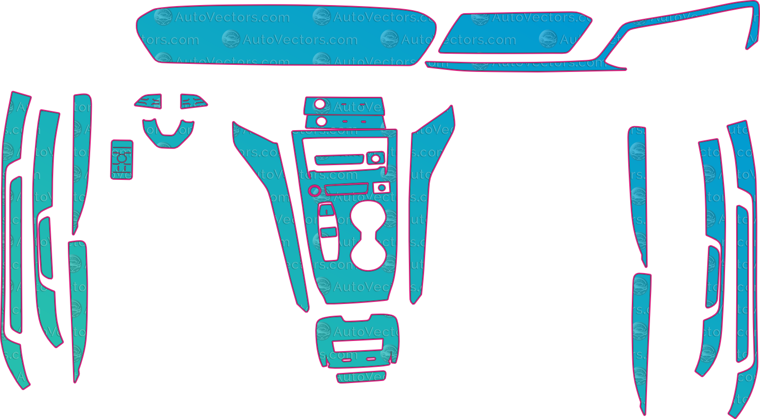 Audi A5L Base (From 2026) Interior Pre-Cut PPF Pattern Templates – interior pre-cut PPF pattern templates, digital download vector files (CDR, AI, PDF, DXF, SVG)