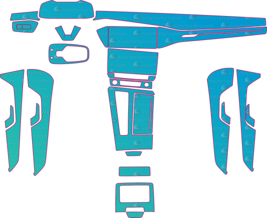 Audi A6 Base (From 2019) Interior Pre-Cut PPF Pattern Templates – interior pre-cut PPF pattern templates, digital download vector files (CDR, AI, PDF, DXF, SVG)