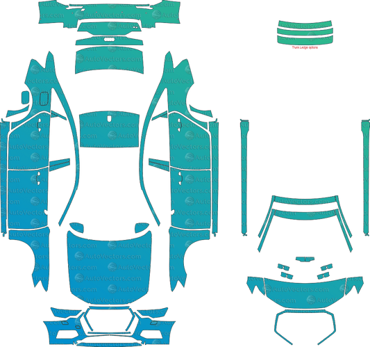 Audi A6 Base C8 (2019–2024) Sedan pre-cut PPF vector template download