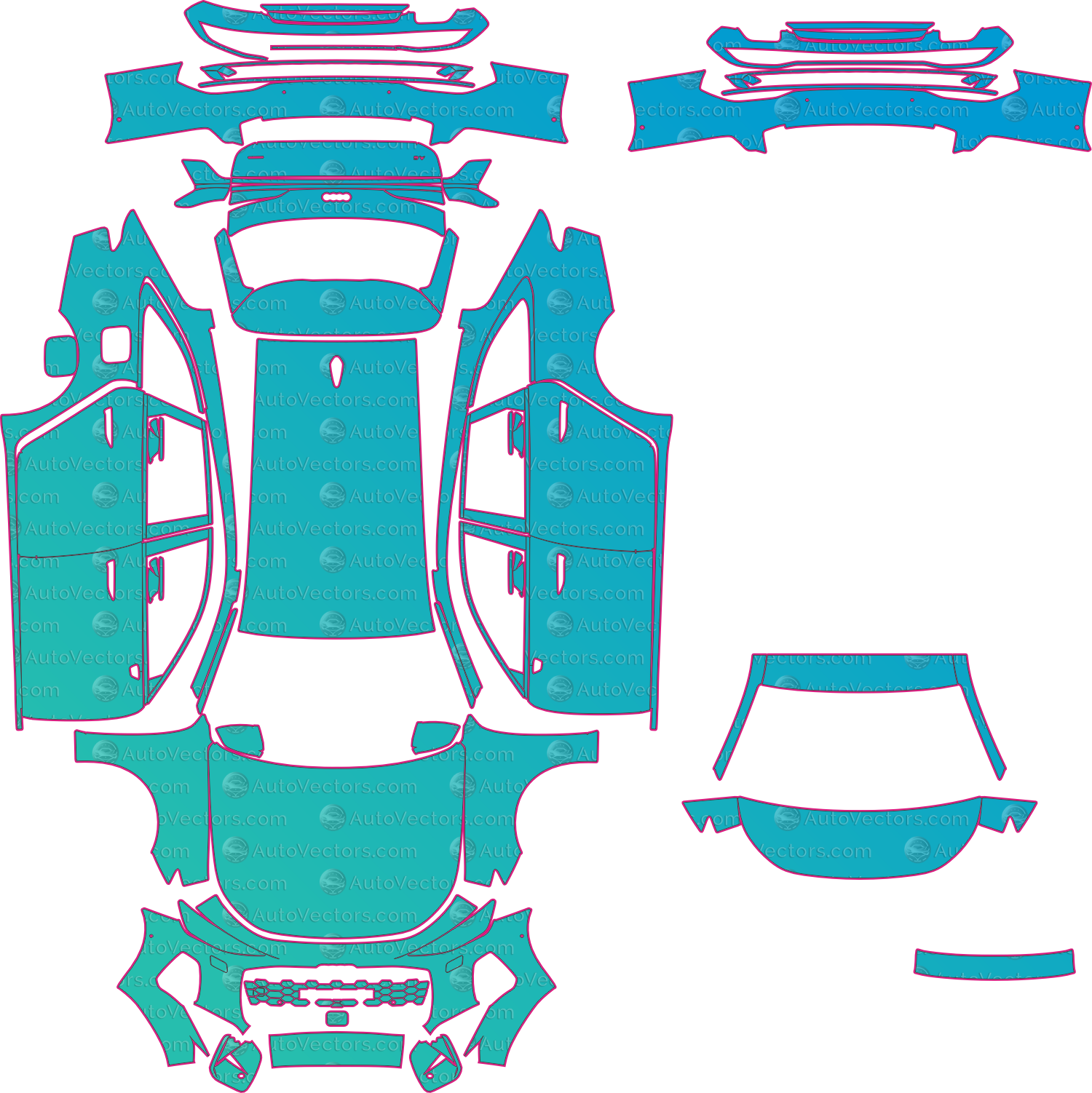 Audi A6 C9 (2025-2026) Wagon Pre-Cut PPF Pattern Templates – pre-cut PPF pattern templates, digital download vector files (CDR, AI, PDF, DXF, SVG)