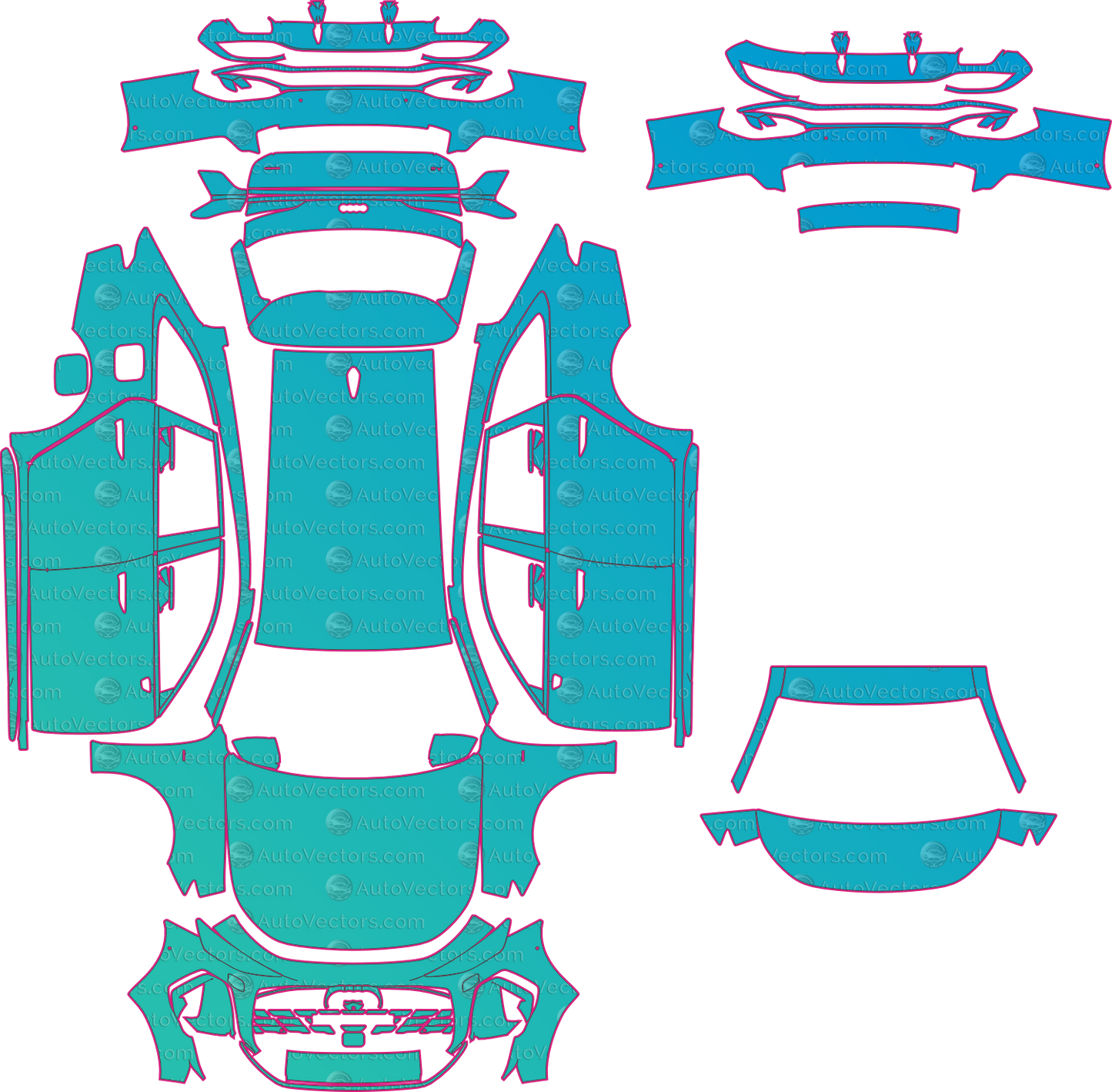 Audi A6 C9 S-Line (2025-2026) Wagon Pre-Cut PPF Pattern Templates – pre-cut PPF pattern templates, digital download vector files (CDR, AI, PDF, DXF, SVG)