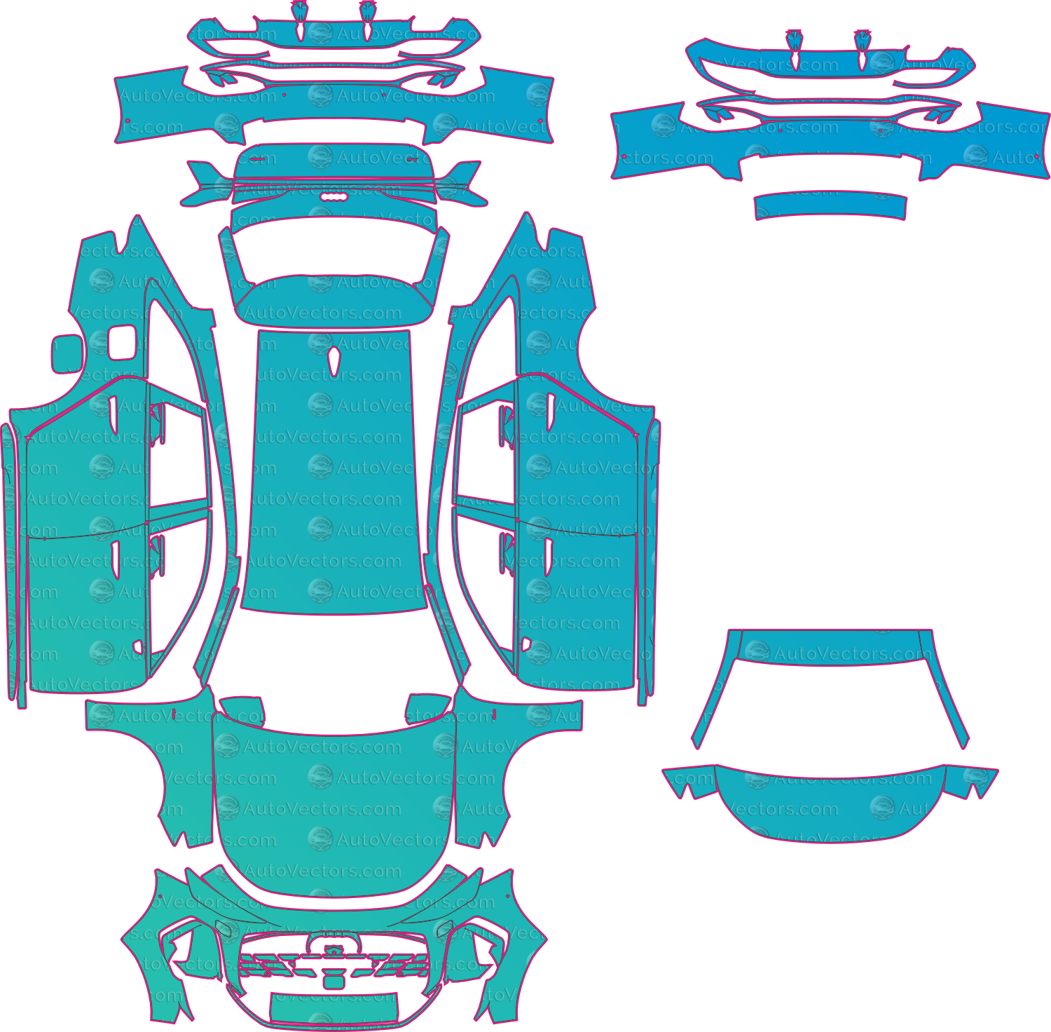 Audi A6 C9 S-Line (2025-2026) Wagon Pre-Cut PPF Pattern Templates – pre-cut PPF pattern templates, digital download vector files (CDR, AI, PDF, DXF, SVG)