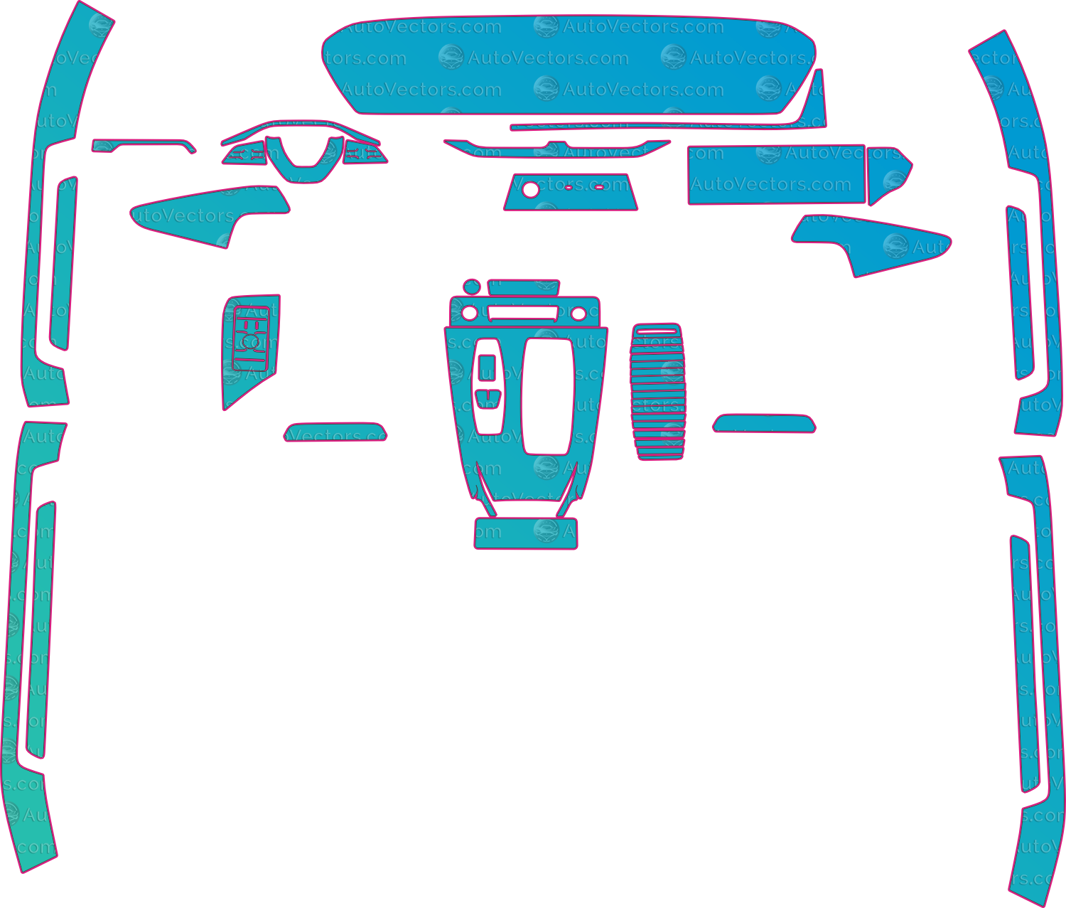 Audi A6 e-tron Base (From 2026) Interior Pre-Cut PPF Pattern Templates – interior pre-cut PPF pattern templates, digital download vector files (CDR, AI, PDF, DXF, SVG)