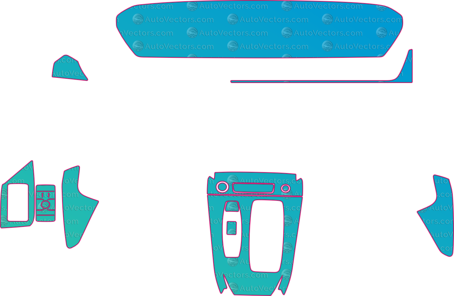 Audi A6 e-tron C9 Sportback (From 2025) Interior Pre-Cut PPF Pattern Templates – interior pre-cut PPF pattern templates, digital download vector files (CDR, AI, PDF, DXF, SVG)