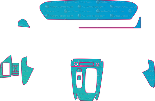 Audi A6 e-tron C9 Sportback (From 2025) Interior Pre-Cut PPF Pattern Templates – interior pre-cut PPF pattern templates, digital download vector files (CDR, AI, PDF, DXF, SVG)