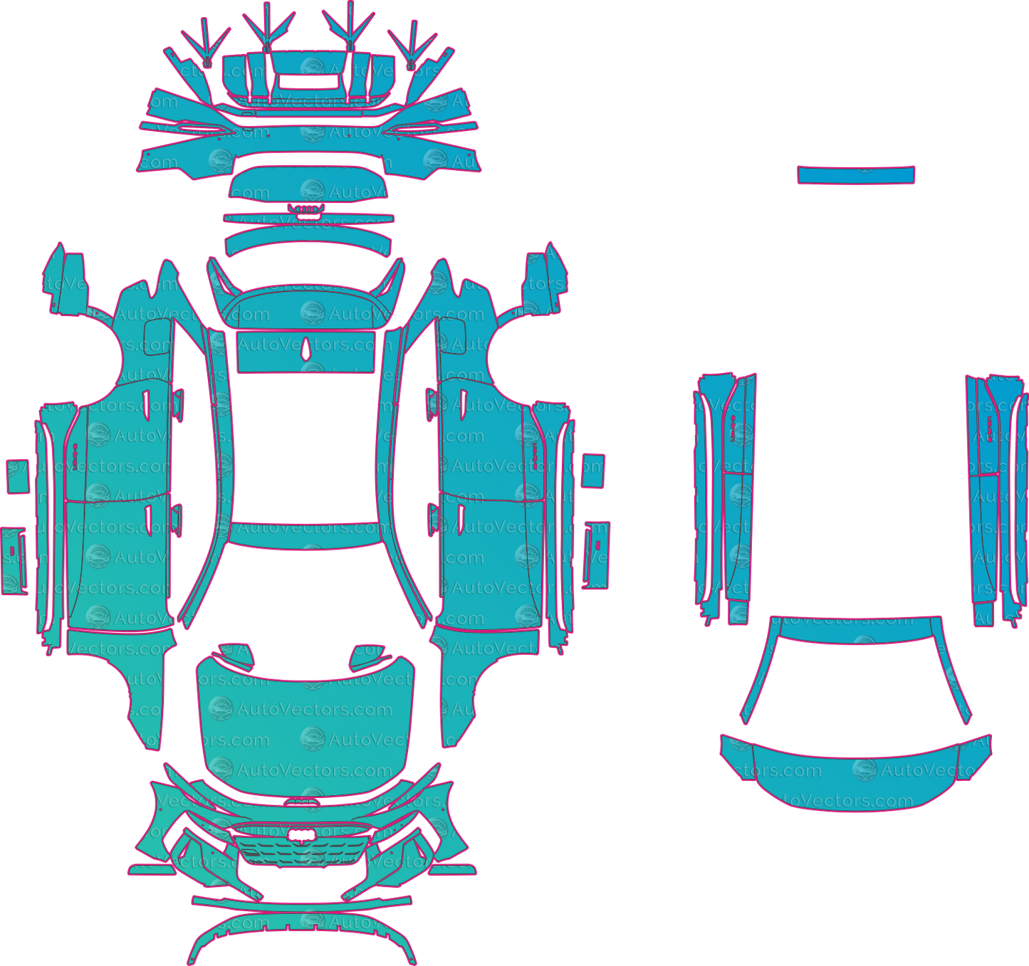 Audi A6 e-tron GH5 S line (From 2025) Avant Pre-Cut PPF Pattern Templates – pre-cut PPF pattern templates, digital download vector files (CDR, AI, PDF, DXF, SVG)