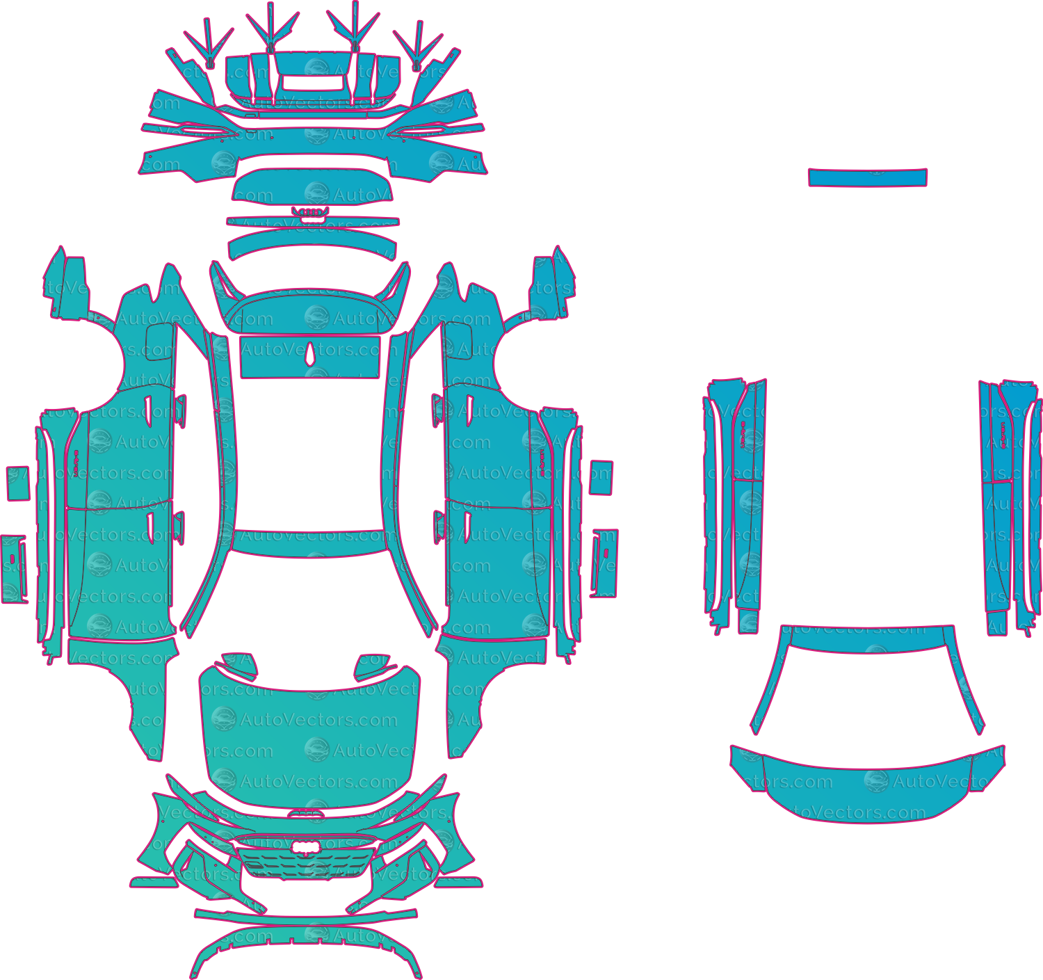 Audi A6 e-tron GH5 S line (From 2025) Avant Pre-Cut PPF Pattern Templates – pre-cut PPF pattern templates, digital download vector files (CDR, AI, PDF, DXF, SVG)
