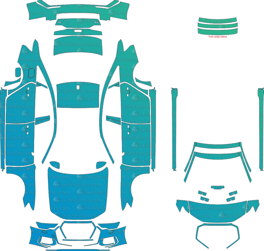 Audi A6 S - Line C8 (2019–2023) Sedan pre-cut PPF vector template download