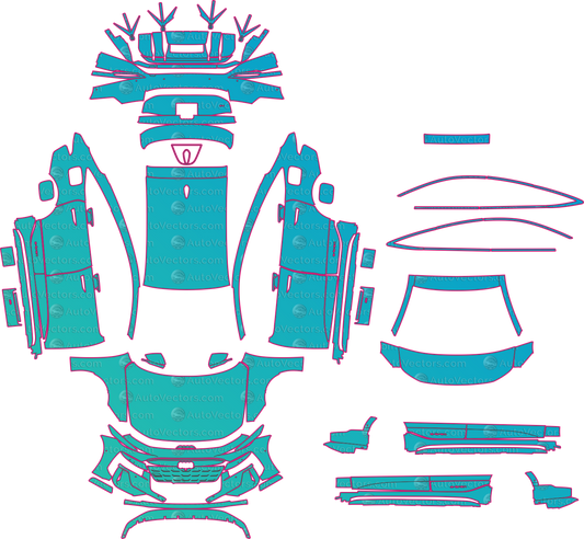 Audi A6 Sportback e-tron GHA S Line (From 2025) Hatchback Pre-Cut PPF Pattern Templates – pre-cut PPF pattern templates, digital download vector files (CDR, AI, PDF, DXF, SVG)