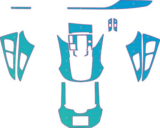 Audi A6L 4G Base (2012-2018) Interior Pre-Cut PPF Pattern Templates – interior pre-cut PPF pattern templates, digital download vector files (CDR, AI, PDF, DXF, SVG)