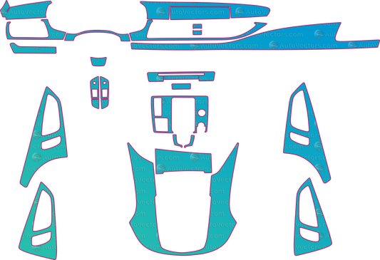 Audi A7 (From 2009) Fastback Interior – interior pre-cut PPF pattern templates, instant digital download vector cut files (CDR, AI, PDF, SVG)