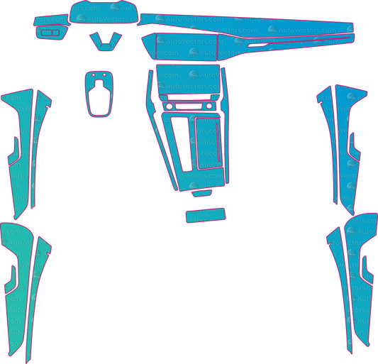 Audi A7 4K8 Base (From 2019) Interior Pre-Cut PPF Pattern Templates – interior pre-cut PPF pattern templates, digital download vector files (CDR, AI, PDF, DXF, SVG)