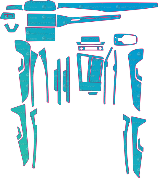 Audi A7 4K8 Base (From 2021) Interior Pre-Cut PPF Pattern Templates – interior pre-cut PPF pattern templates, digital download vector files (CDR, AI, PDF, DXF, SVG)